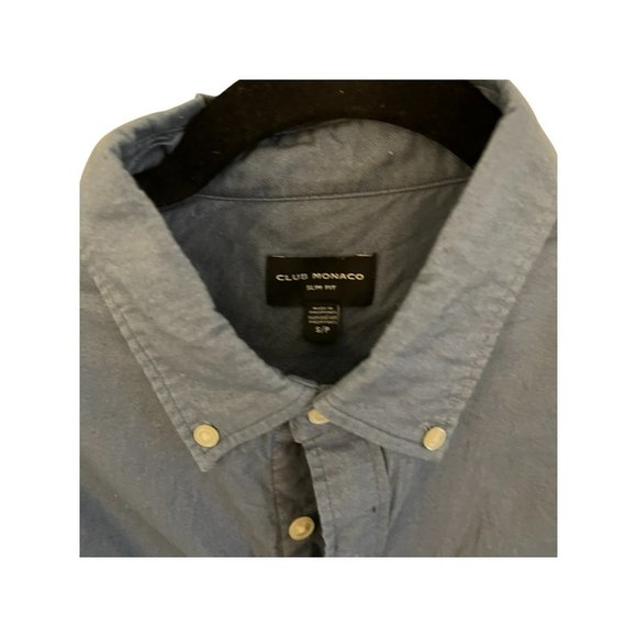 Slim Fit, Club Monaco Casual Button Down in Blue  - Small - Picture 2 of 3